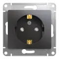Механизм розетки одноместный 4шт Schneider Electric скрытой проводки Glossa 16А IP20 250В с заземлением графит GSL001345