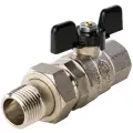 Кран шаровый  STOUT SVB-0007 муфтовый (ВР/НР), латунь,  с накидной гайкой  для бытовой техники 8.5 см 1 шт. Ду 15 (1/2) муфтовый (ВР/НР)
