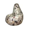 Кресло-мешок Груша велюр Газета, от Мир ПуффовXXL (ростом до 170см), с ручкой для переноски