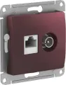 Розетка компьютерная + телевизионная 2-м Glossa RJ45 кат.5E + TV механизм баклажан. SchE GSL001189