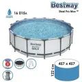 Бассейн каркасный Steel Pro MAX, 457 х 122 см, фильтр-насос, лестница, тент, 56438 Bestway