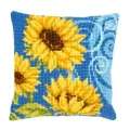 Подушка Подсолнухи на синем фоне набор для вышивания VERVACO PN-0021825
