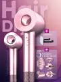 Интелектуальный фен для волос Super Hair Dryer 1600 Вт, 3 режима, 5 магнитных насадок, ионизация воздух