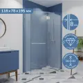 Душевое ограждение Ulitka Coral 118x78х195 см стекло прозрачное 8 мм
