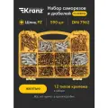 Набор дюбелей и оцинкованных саморезов Kranz в кейсе, 590 шт