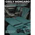 Накидки на сиденья автомобиля Geely Monjaro задний ряд сидений зеленые / чехлы на сидения Джили Монджаро / автомобильные чехлы из алькантары