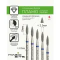 Magic Bits Набор фрез Алмазное пламя 2.3 мм острый кончик с натуральным напылением среднего абразива