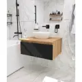 Тумба со столешницей А 60 ультра дуб бунратти+черный под накладную раковину