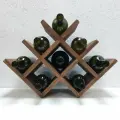 Полка для вина на 8 бутылок из дерева. Винная подставка. Стойка для вина и шампанского. Грецкий орех.