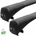 Багажник LUX BRIDGE на AUDI Q7 (4M) / Ауди Ку7 (4M) внедорожник 2015-н. в. на интегрированные рейлинги с черными дугами + замок
