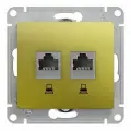 Розетка компьютерная 2-м Glossa RJ45 кат.5E механизм фисташк. SchE GSL001085KK