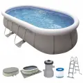 Бассейн каркасный овальный 540 х 305 х 122 см + фильтр-насос + лестница + тент + подложка, Avenli (12343EU), 12380 л