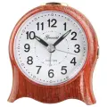 Будильник кварцевый с подсветкой и повтором сигнала гранат PT097-М18 цвет и фактура под темное дерево, размер 8х9 см