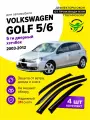 Дефлекторы боковых окон Volkswagen Golf (Фольксваген Гольф) 5 и 6 поколение хэтчбек 2003-2012, ветровики на двери автомобиля, ТТ