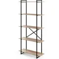 Стеллаж напольный METALL ZAVOD GUТTA эвок, для книг, 5 полок, черный, лофт