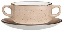 Бульонница с блюдцем bronco nature 250 мл бежевая KSG-263-1114