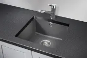 4451, графит (чёрно-серый), кухонная мойка GRANULA, кварц