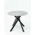 Стол обеденный круглый Мантес 90 Цемент/ опоры черные