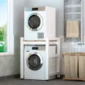 Усиленный стеллаж для стиральной и сушильной машины, белый каркас, дуб сонома