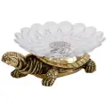 Фруктовница-конфетница из мрамора и стекла на ножке BOGACHO Черепаха