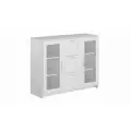 Тумба Шведский Стандарт Сириус 2 двери со стеклом и 3 ящика 117х95 см белая