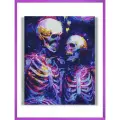 Алмазная мозаика на подрамнике - вышивка Rainbow skelets 40 х 50 см