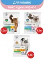 Сухой полнорационный корм PERFECT FIT для взрослых кошек с курицей, с лососем, с индейкой, 3 шт по 1.2 кг