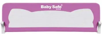 Барьер безопасности Baby Safe УШКИ, для детской кроватки, пластик, металл, текстиль, сиреневый
