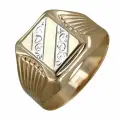 Мужская печатка из красного золота 375 пробы, Эстет, без вставки,19 мм, 2.35 гр.