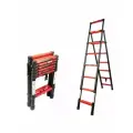 Стремянка МИ ПРОФИ, телескопическая, антискользящая, 1.7 м, 6+7 ступеней, максимальная нагрузка 150 кг