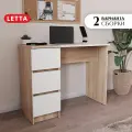 Письменный стол LETTA Estet, компьютерный, с тумбой, ЛДСП, белый/дуб сонома