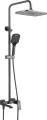 Душевая стойка Shevanik S4036T с тропическим душем, со смесителем, с изливом, латунная, рычаг сбоку, с лейкой, матовая