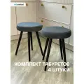 Комплект мягких табуретов Смайл 4 штуки, кухонные табуретки графит