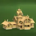 СВ Модель 1914 сборная деревянная модель Загородный летний дом, 1/72