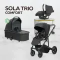 Коляска 3 в 1 для новорожденных всесезонная Farfello Sola Trio Comfort, черный экокожа