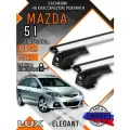 Багажник на крышу авто на рейлинги Mazda 5 (Мазда 5) с аэро дугими 120см люкс Элегант