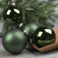 Набор стеклянных шаров 10 см зеленый бархат mix, 4 шт