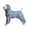 Комплект: Теплый комбинезон+Снуд (шапка) для американского стаффордширского терьера кобеля, на флисе, повышенной прочности, цвет серо-голубой