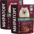 Мираторг PRO MEAT GRAIN FREE SMALL ADULT беззерновой для взрослых собак маленьких пород с ягненком и картофелем (0,7 + 0,7 кг)