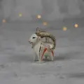 Елочная игрушка / сувенир /символ года Козлик горный оранжевый. Фарфоровая мануфактура. Фарфор