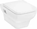 Унитаз подвесной Hansgrohe CreekTide Q с микролифтом, безободковый, прямоугольный, без бачка, фаянсовый, антивсплеск, белый