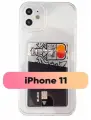 Силиконовый чехол / с защитой камеры с карманом для iPhone 11 / Айфон 11