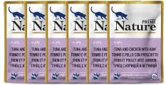 PRIME NATURE 100гр в желе Тунец с курицей и ветчиной для кошек х 6шт.
