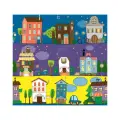 Витражная самоклеящаяся пленка для окон / стёкол. Домики. 70х140 см.