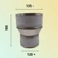 Переход для дымохода D 120 +/ 135 - М/П нержавейка 0.8 мм AISI 430