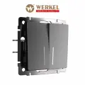 Проходной двухклавишный выключатель/переключатель с подсветкой Werkel W1122164 графит матовый IP20