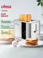 Тостер для хлеба с поддоном для крошек UFESA DUO DELUX, сенсорное управление, ЖК дисплей, 2 слота