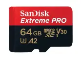Карта памяти SanDisk Extreme Pro, 64ГБ, MicroSD, UHS-I, V30