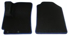 2 передних EVA/ЭВА коврика для Nissan Qashqai J10 /+2, Ниссан Кашкай Джи 10, плюс два,2007-2013 г. в, с 3Д лапой, износостойкие, черные соты с Синим кантом