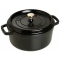 Кокотница круглая с крышкой 30 см, 8,35 л, черный, 1103025, Staub